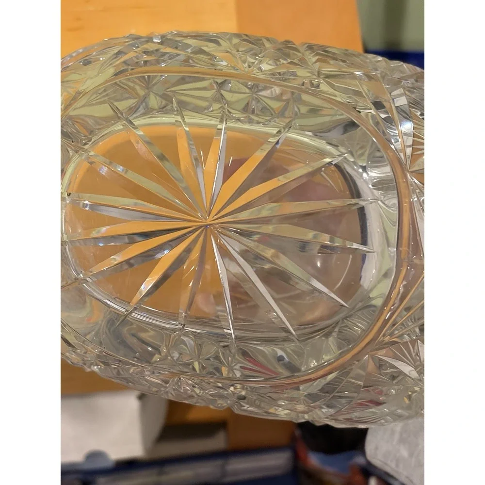 Antique Crystal Basket Bowl American Brilliant Cut Beautiful and Heavy 5.5 lbs